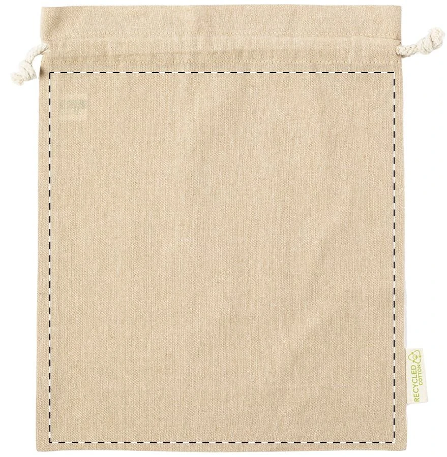 Restry L bavlnená darčeková taška, veľká – natural – tlačová plocha – Predná strana