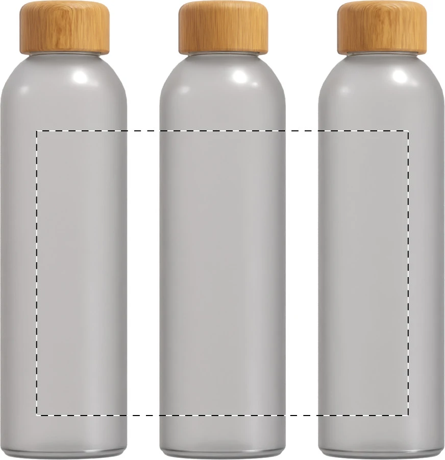 Cloody sklenená flaša – frosted white – tlačová plocha – Celoplošná potlač – rotačná sieťotlač