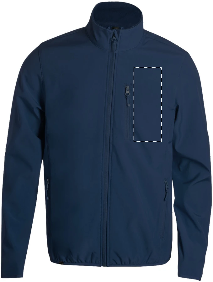 Timber RPET softshellová bunda – dark blue – tlačová plocha – Ľavá hruď