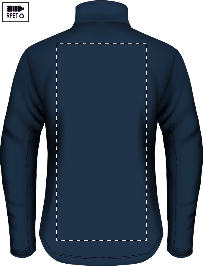 Timber RPET softshellová bunda – dark blue – tlačová plocha – Zadná strana