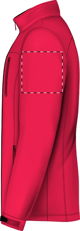 Timber RPET softshellová bunda – red – tlačová plocha – Ľavý rukáv
