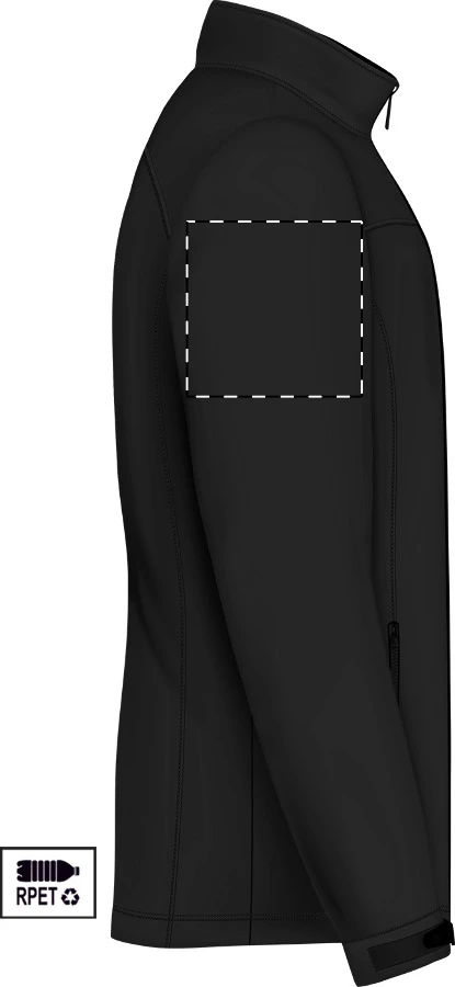 Timber RPET softshellová bunda – čierna – tlačová plocha – Pravý rukáv