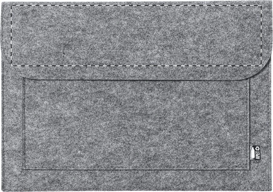 Feddox RPET púzdro na laptop – grey – tlačová plocha – Na klapke