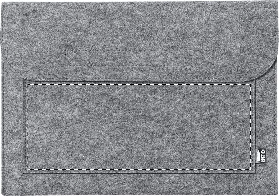 Feddox RPET púzdro na laptop – grey – tlačová plocha – Predná strana - spodná časť