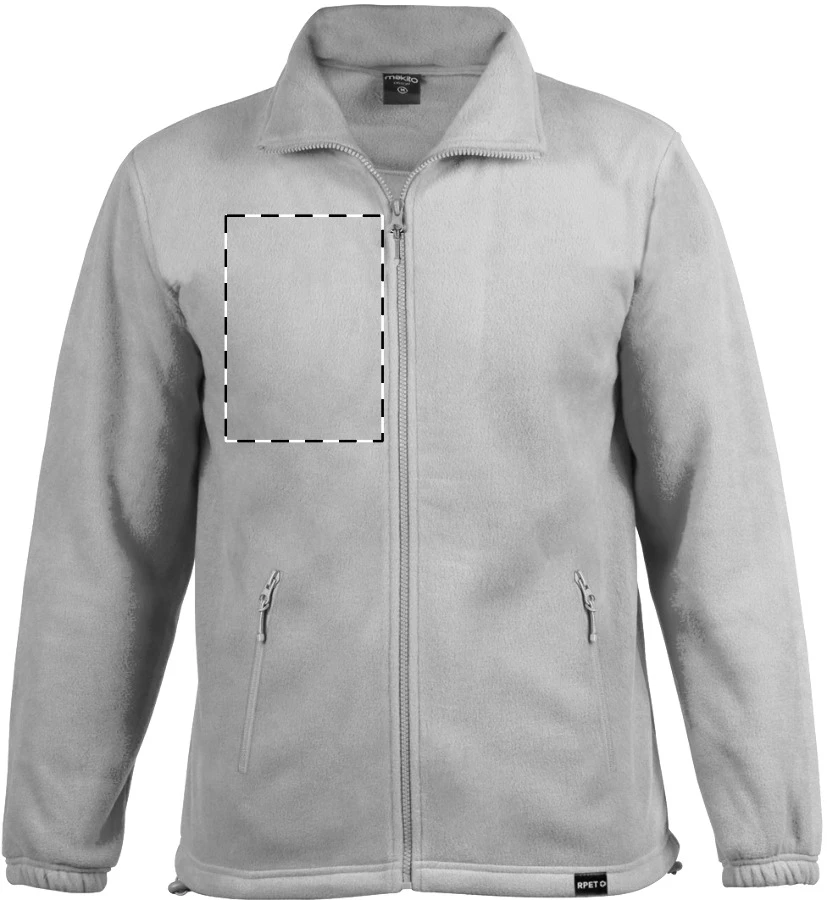 Assim RPET fleecová bunda – grey – tlačová plocha – Pravá hruď