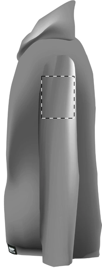 Assim RPET fleecová bunda – grey – tlačová plocha – Ľavý rukáv
