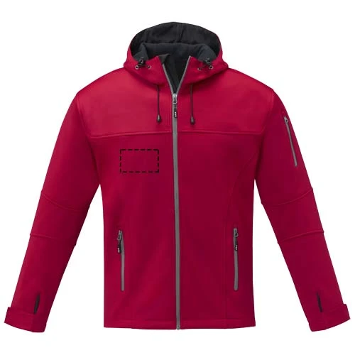 Pánska softshellová bunda Match - Elevate – červená – tlačová plocha – Pravá strana hrude