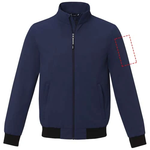 Ľahká unisex bunda typu bomber Keefe - Elevate – námornícka modrá – tlačová plocha – Levý biceps
