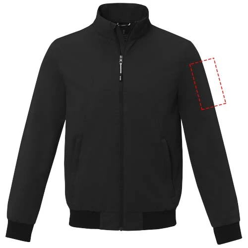 Ľahká unisex bunda typu bomber Keefe - Elevate – černá – tlačová plocha – Ľavý biceps