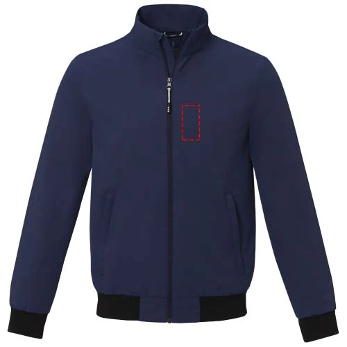 Ľahká unisex bunda typu bomber Keefe - Elevate – námornícka modrá – tlačová plocha – Ľavá strana hrude
