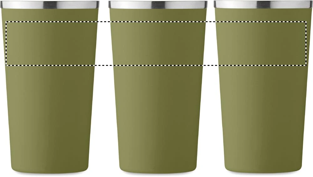 Dvojstenný pohár 510 ml – tmavě zelená – tlačová plocha – 360 LASER