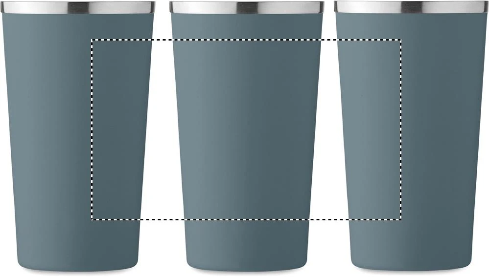 Dvojstenný pohár 510 ml – petrolejová – tlačová plocha – Dookola (rotačná sieťotlač)