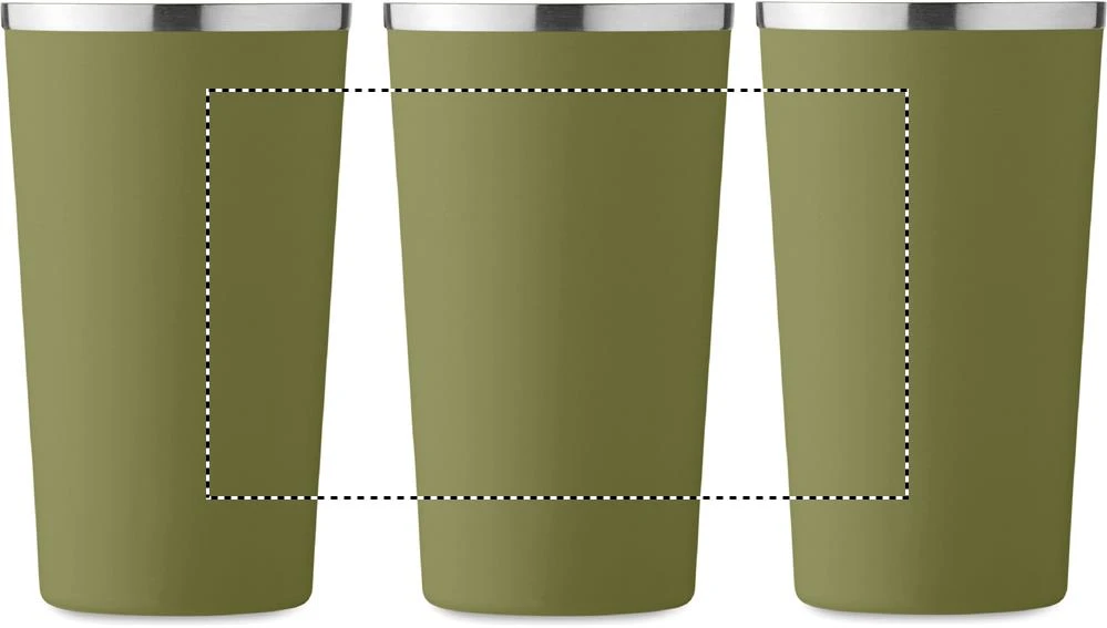 Dvojstenný pohár 510 ml – tmavě zelená – tlačová plocha – Dookola (rotačná sieťotlač)
