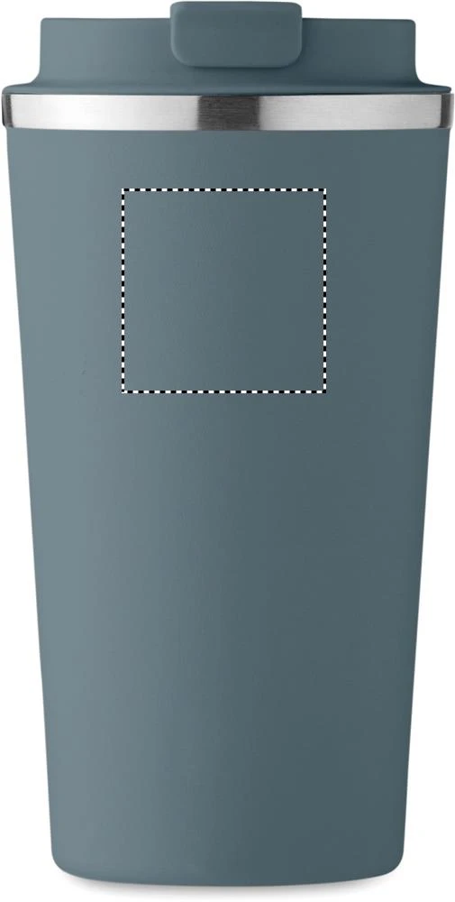 Dvojstenný pohár 510 ml – petrolejová – tlačová plocha – Predná strana hore