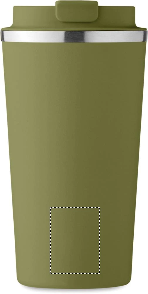 Dvojstenný pohár 510 ml – tmavě zelená – tlačová plocha – Predná strana dole