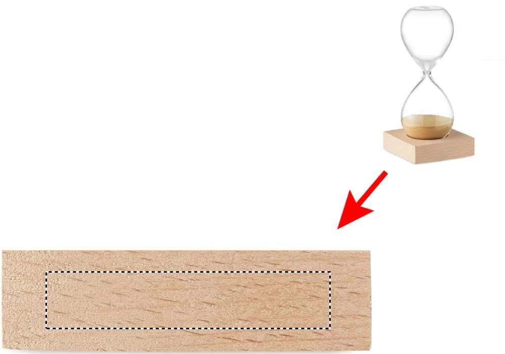 Presýpacie hodiny, päťminútové – béžová – tlačová plocha – BASE FRONT