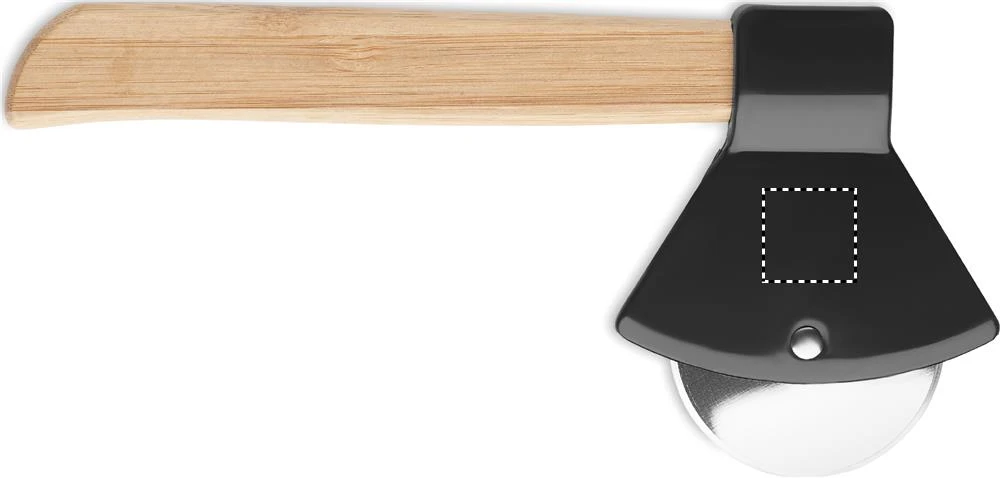 Krájač na pizzu – černá – tlačová plocha – AXE SIDE 2