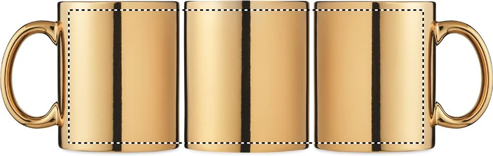 Keramický hrnček metalický – zlatá – tlačová plocha – CUP
