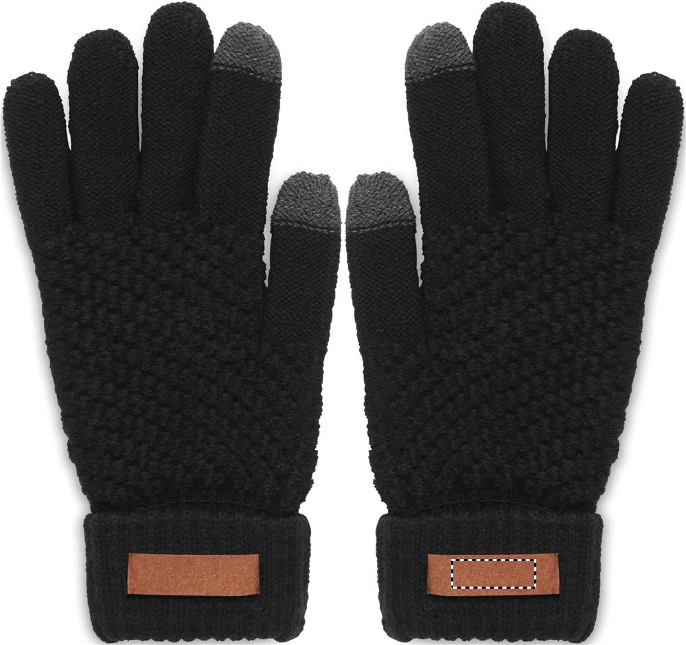 Dotykové zimné rukavice – černá – tlačová plocha – GLOVE RIGHT