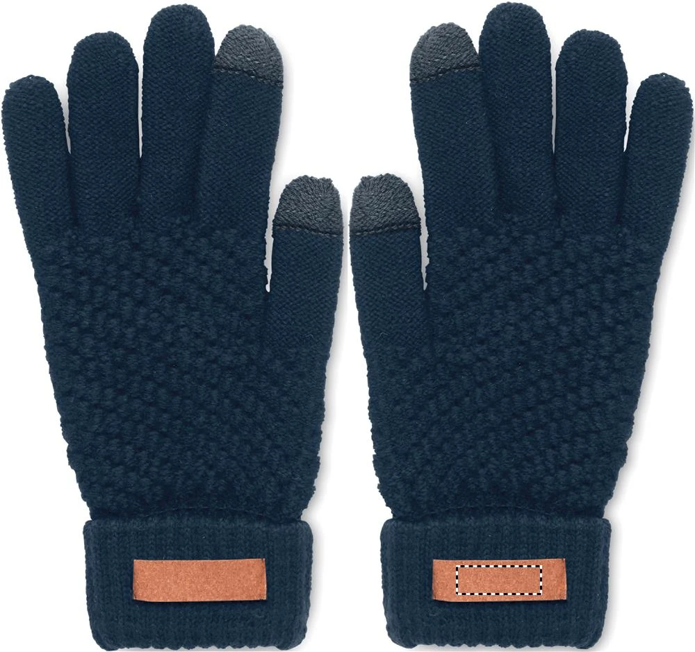 Dotykové zimné rukavice – francouzská námořnická modř – tlačová plocha – GLOVE RIGHT