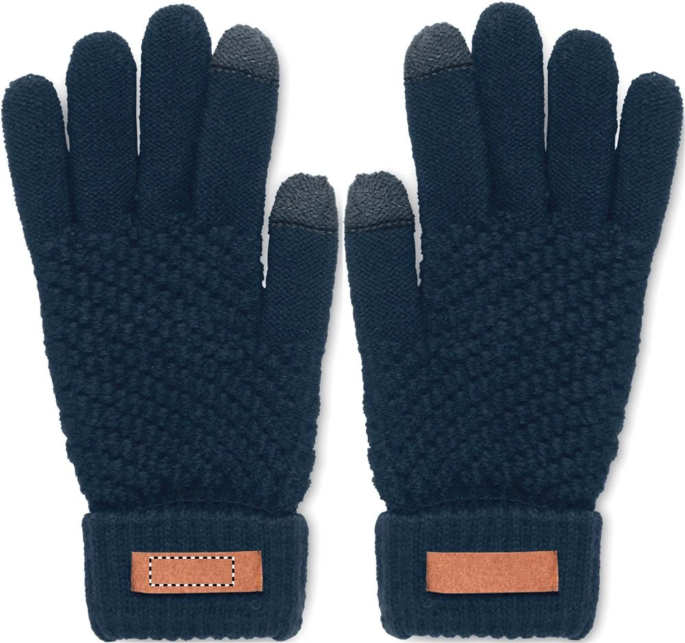 Dotykové zimné rukavice – francouzská námořnická modř – tlačová plocha – GLOVE LEFT