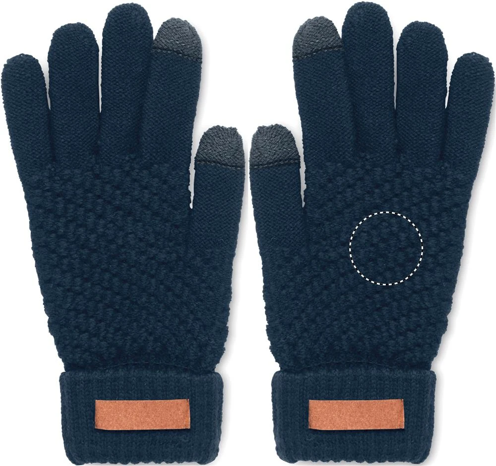 Dotykové zimné rukavice – francouzská námořnická modř – tlačová plocha – TOP GLOVE RIGHT