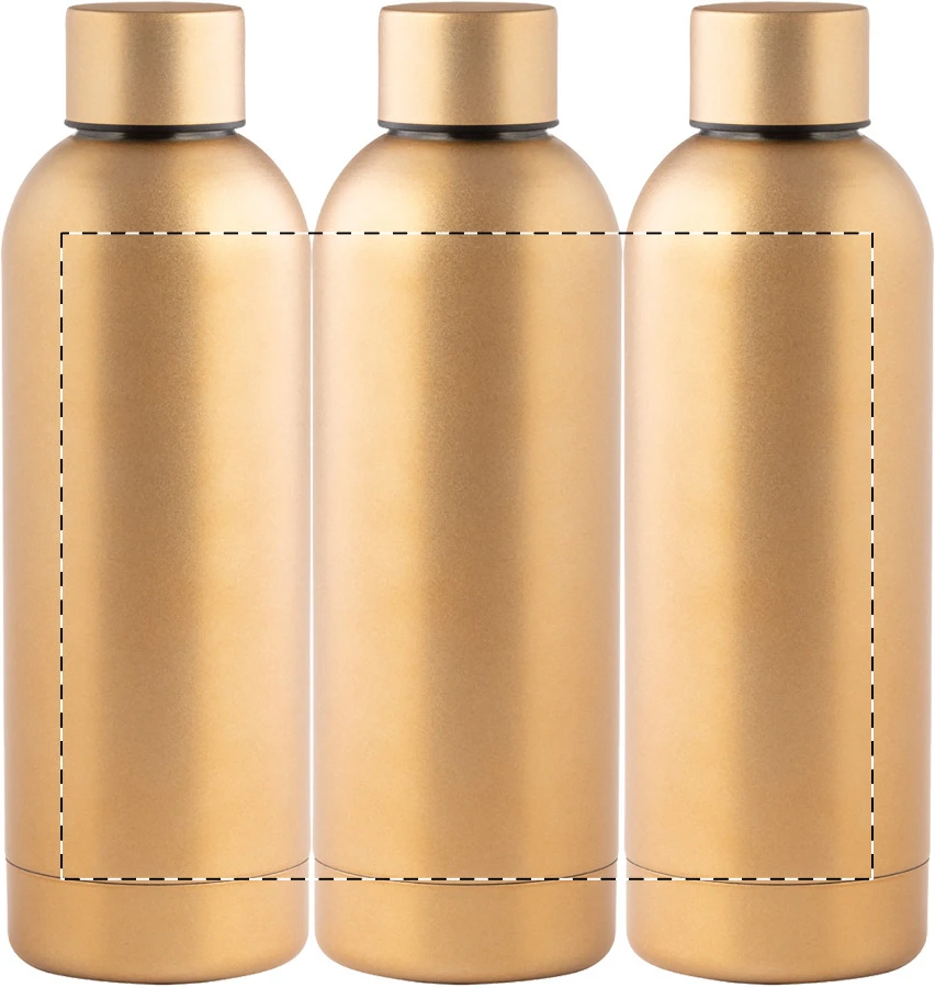 Blussi fľaša z nerez ocele – gold – tlačová plocha – Obal