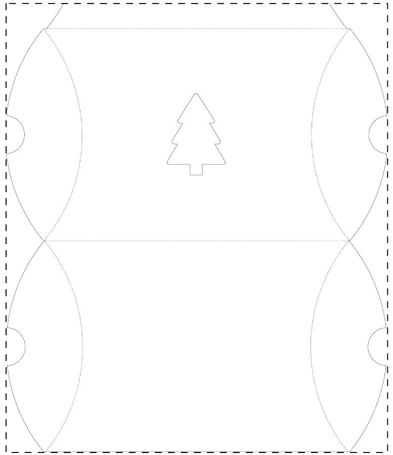 CreaBox Pillow Xmas M krabička na obliečku vankúš – white – tlačová plocha – Celý povrch