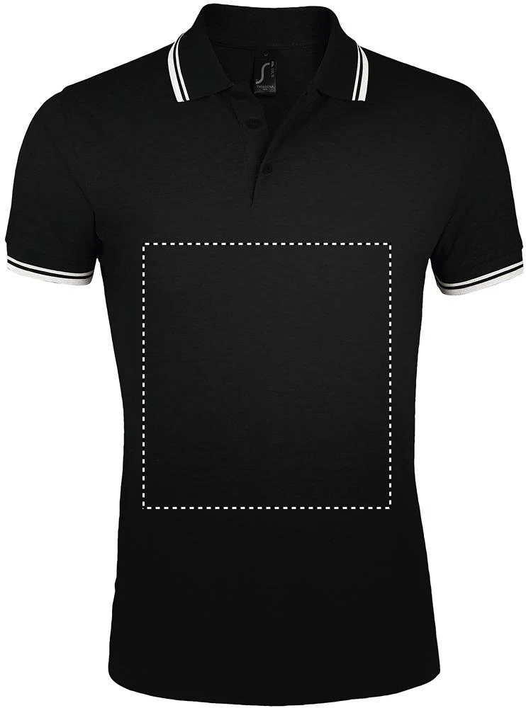 Pasadena - pánske polo 200g - Sol's – lime/white – tlačová plocha – Predná strana