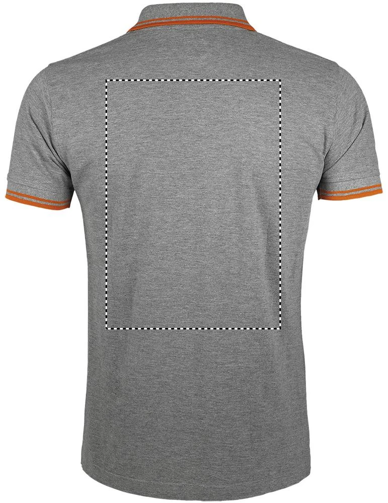 Pasadena - pánske polo 200g - Sol's – lime/white – tlačová plocha – Zadná strana