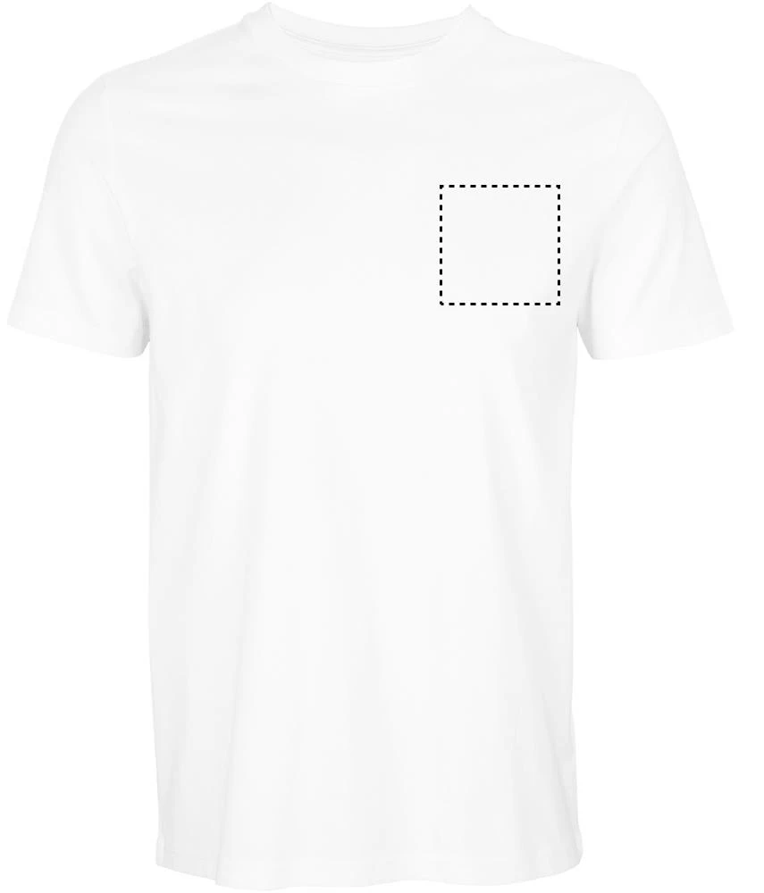 Odyssey unisex tričko 170g - Sol's – recyklovaná bílá – tlačová plocha – Hruď