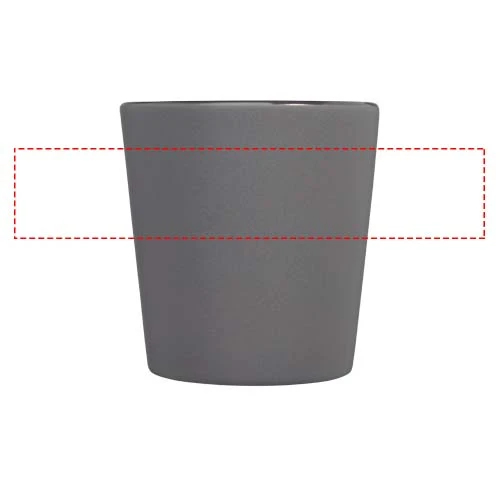 Keramický hrnček 280 ml Ross – šedá matná – tlačová plocha – Po obvode