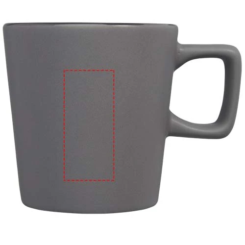 Keramický hrnček 280 ml Ross – šedá matná – tlačová plocha – Predná strana