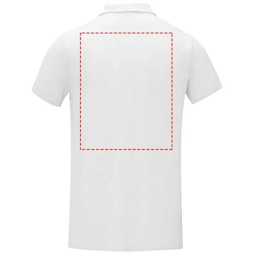 Pánske polo s krátkym rukávom Deimos cool fit - Elevate – bílá – tlačová plocha – Horná časť chrbta