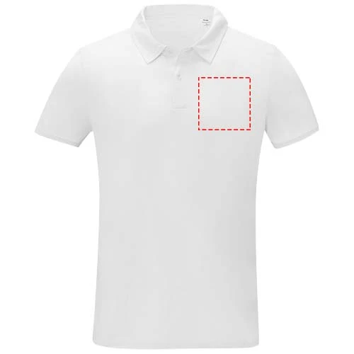 Pánske polo s krátkym rukávom Deimos cool fit - Elevate – bílá – tlačová plocha – Ľavá strana hrude