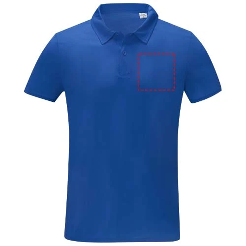Pánske polo s krátkym rukávom Deimos cool fit - Elevate – modrá – tlačová plocha – Ľavá strana hrude