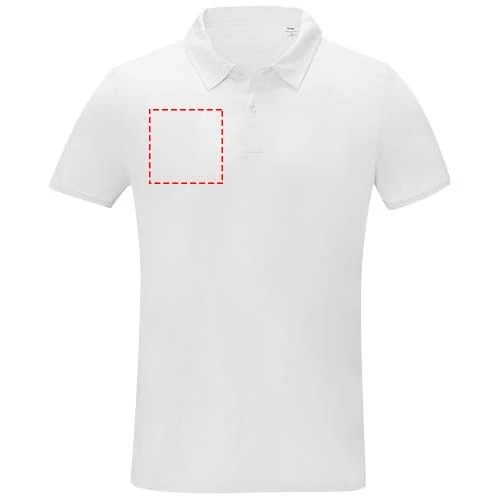 Pánske polo s krátkym rukávom Deimos cool fit - Elevate – bílá – tlačová plocha – Pravá strana hrude
