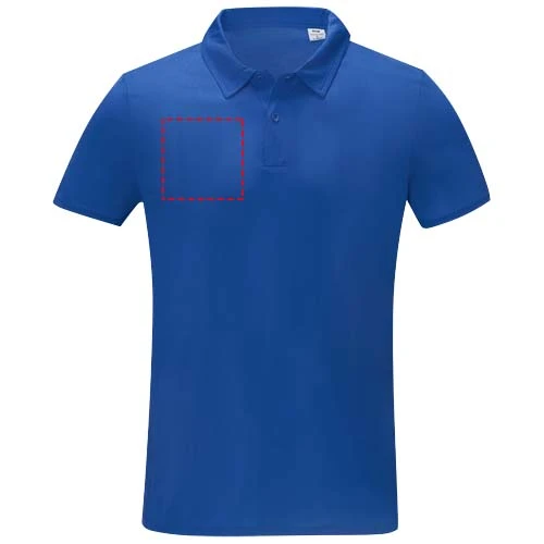 Pánske polo s krátkym rukávom Deimos cool fit - Elevate – modrá – tlačová plocha – Pravá strana hrude