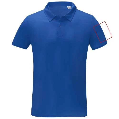Pánske polo s krátkym rukávom Deimos cool fit - Elevate – modrá – tlačová plocha – Ľavý biceps