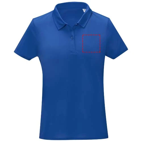 Dámske polo s krátkym rukávom Deimos cool fit - Elevate – modrá – tlačová plocha – Ľavá strana hrude