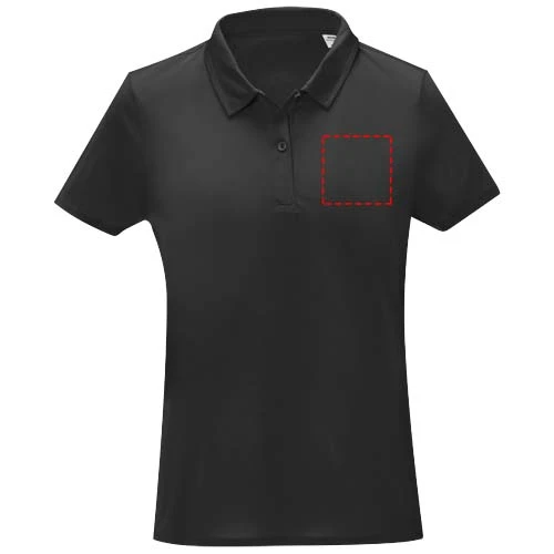 Dámske polo s krátkym rukávom Deimos cool fit - Elevate – černá – tlačová plocha – Ľavá strana hrude