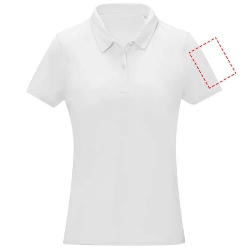 Dámske polo s krátkym rukávom Deimos cool fit - Elevate – bílá – tlačová plocha – Ľavý biceps