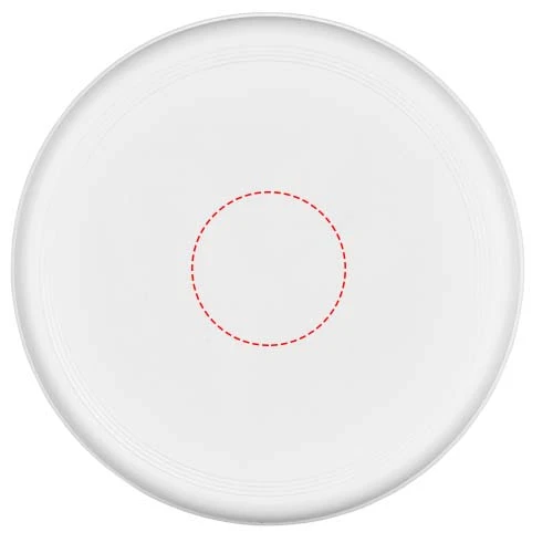 Frisbee z recyklovaného plastu Orbit – bílá – tlačová plocha – Vrchná strana