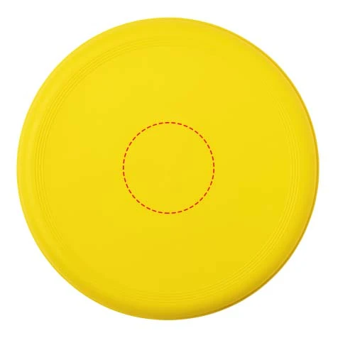 Frisbee z recyklovaného plastu Orbit – žlutá – tlačová plocha – Vrchná strana