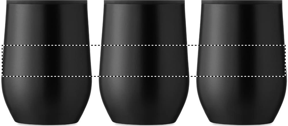 Hrnček s dvojitou stenou 350ml – černá – tlačová plocha – Dookola 360°