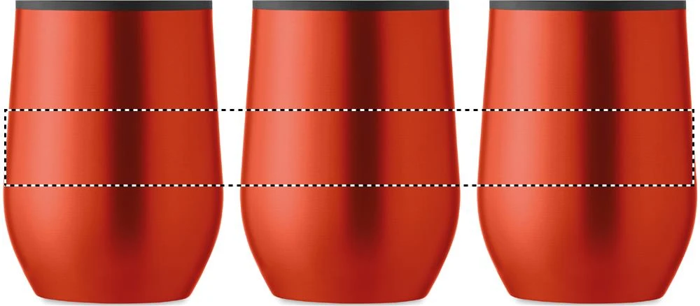 Hrnček s dvojitou stenou 350ml – červená – tlačová plocha – Dookola 360°