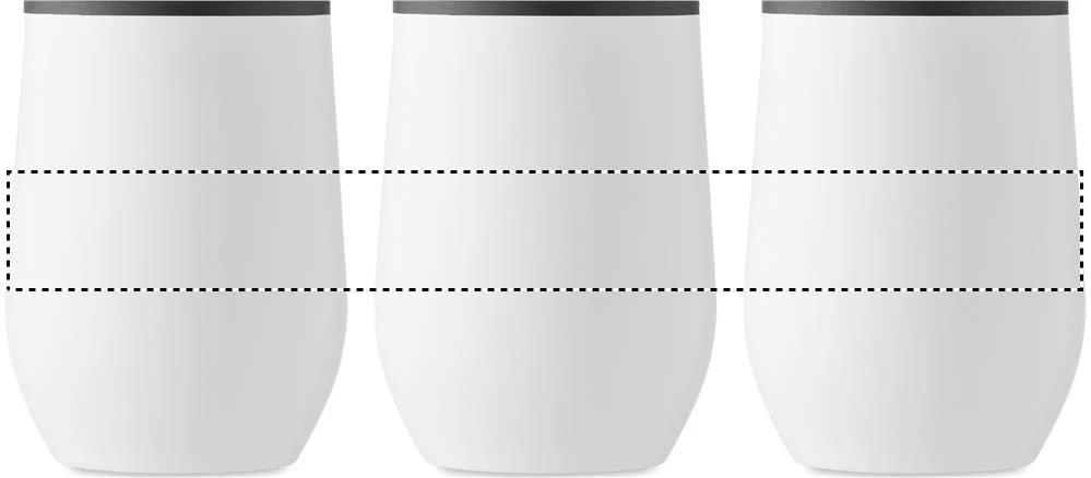 Hrnček s dvojitou stenou 350ml – bílá – tlačová plocha – Dookola 360°