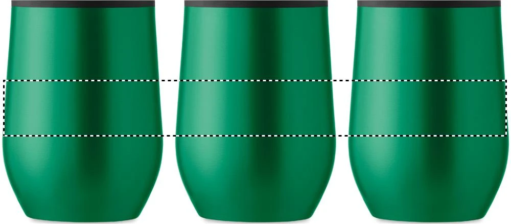 Hrnček s dvojitou stenou 350ml – zelená – tlačová plocha – Dookola 360°