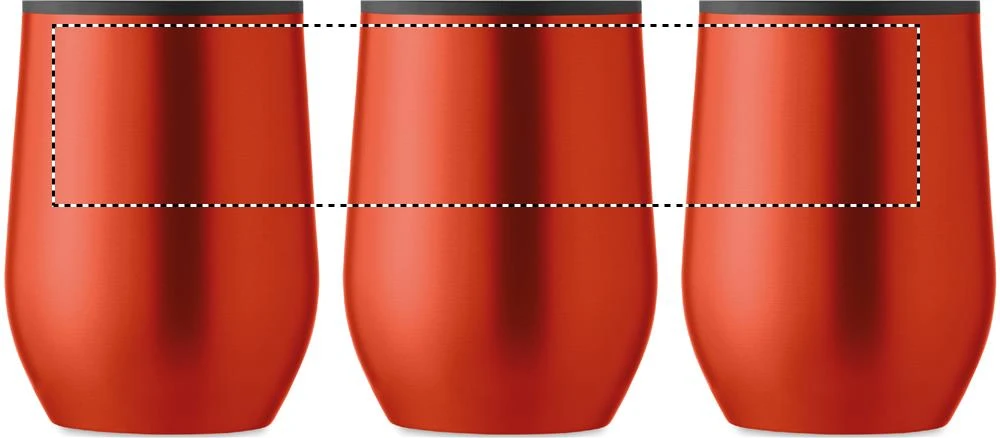Hrnček s dvojitou stenou 350ml – červená – tlačová plocha – Dookola (rotačná sieťotlač)