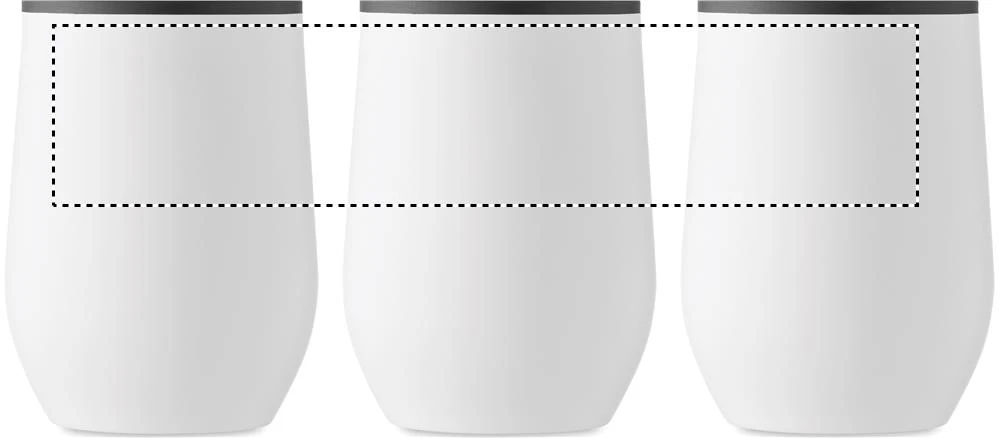 Hrnček s dvojitou stenou 350ml – bílá – tlačová plocha – Dookola (rotačná sieťotlač)